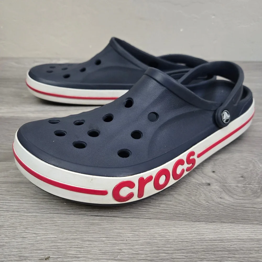 Crocs Navy Blue Bayaband Clogs Size 12 Casual Sporty Logo Clog Sporty